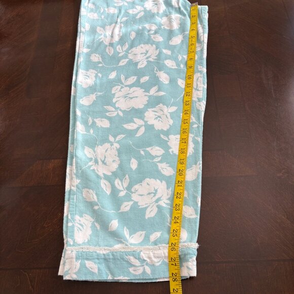 Soft Surroundings Cotton Flannel PJ Loungewear Set Sz XL Blue Floral Shabby Chic - Picture 11 of 11